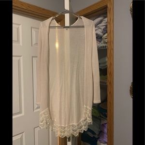 Waffle knot tan long sweater